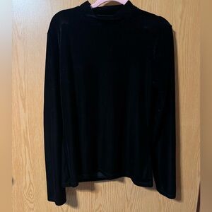 Abercrombie and Fitch Black Long Sleeve Velvet Top